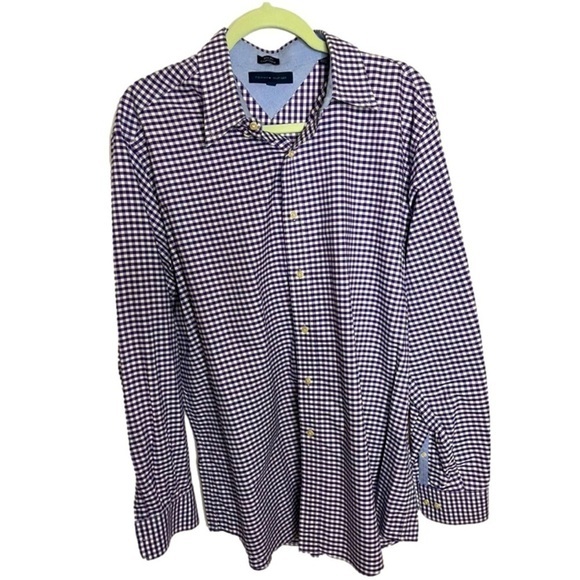 Tommy Hilfiger Other - ⭐️ Tommy Hilfiger slim fit purple & white button-down shirt- 17 / XL
